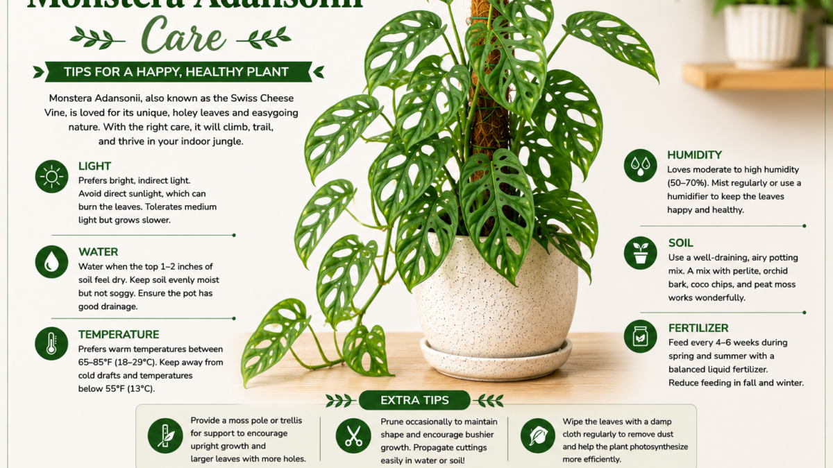 Monstera Adansonii Care: A Complete Guide